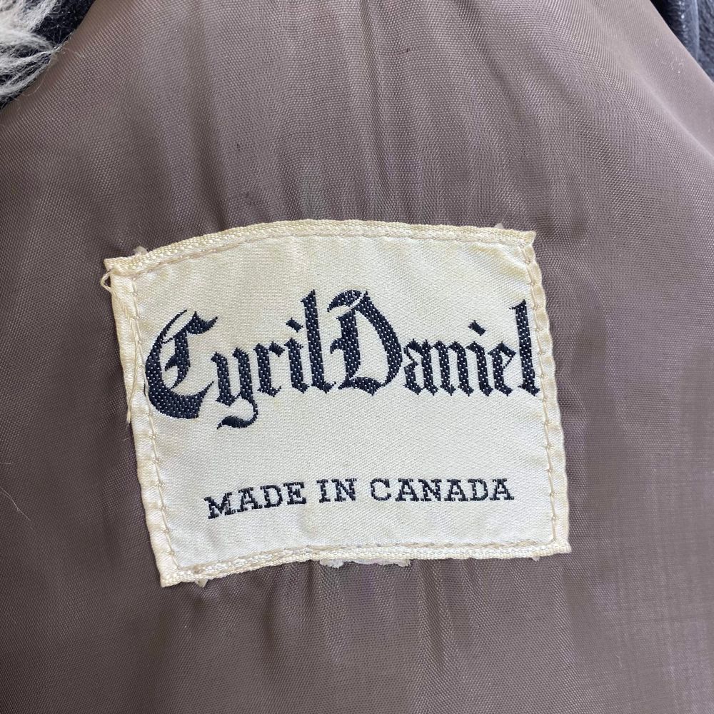 Vintage 70s Cyril Daniel Leather Trench Coat with Fur Collar Size M Union Made i - Picture 8 of 14